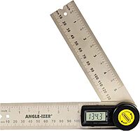 General Tools Digital Angle Finder Ruler #822 - 5" Stainless Steel Woodworking Protractor Tool with Large LCD Display 5-Inch