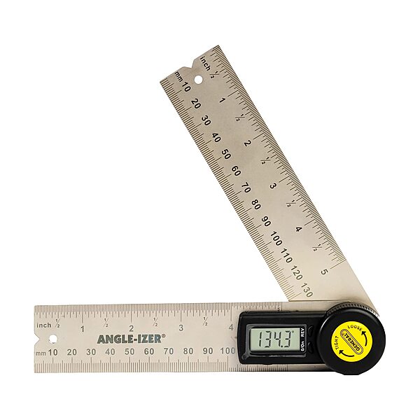 General Tools Digital Angle Finder Ruler #822 - 5" Stainless Steel Woodworking Protractor Tool with Large LCD Display 5-Inch