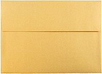 JAM PAPER Metallic Invitation Envelopes - Gold Stardream - 25/Pack
