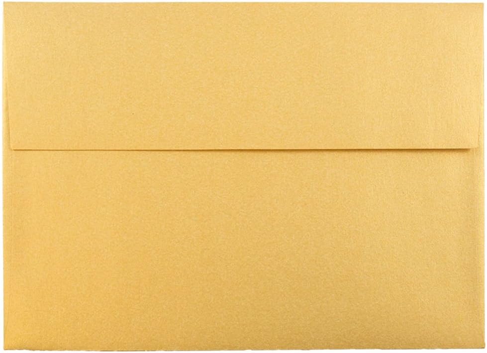 JAM PAPER Metallic Invitation Envelopes - Gold Stardream - 25/Pack