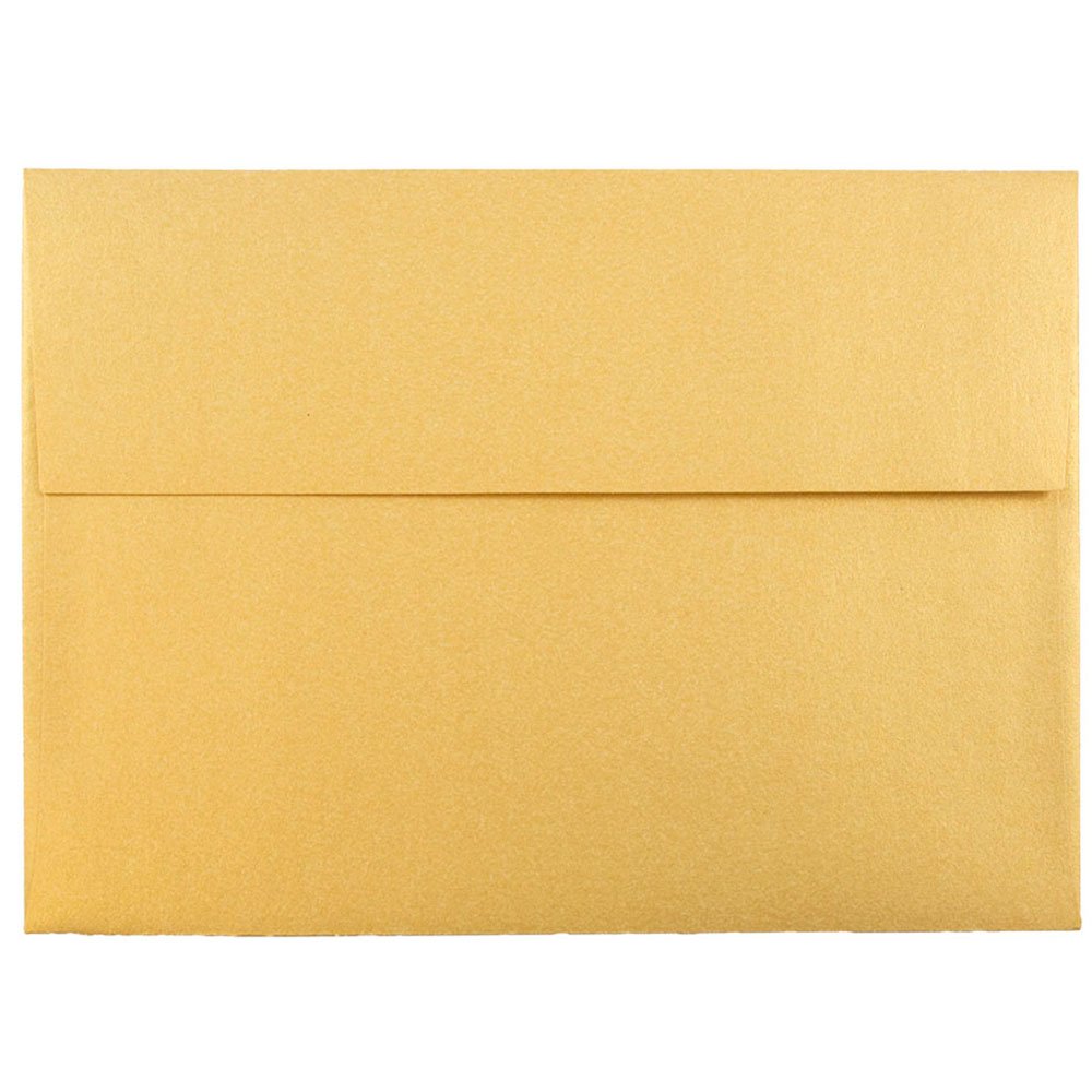 JAM PAPER Metallic Invitation Envelopes - Gold Stardream - 25/Pack