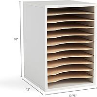 Safco Vertical Literature Organizer, 11-Compartment Wood Desktop Sorter