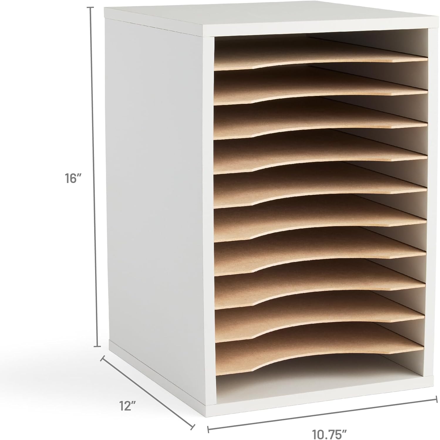Safco Vertical Literature Organizer, 11-Compartment Wood Desktop Sorter