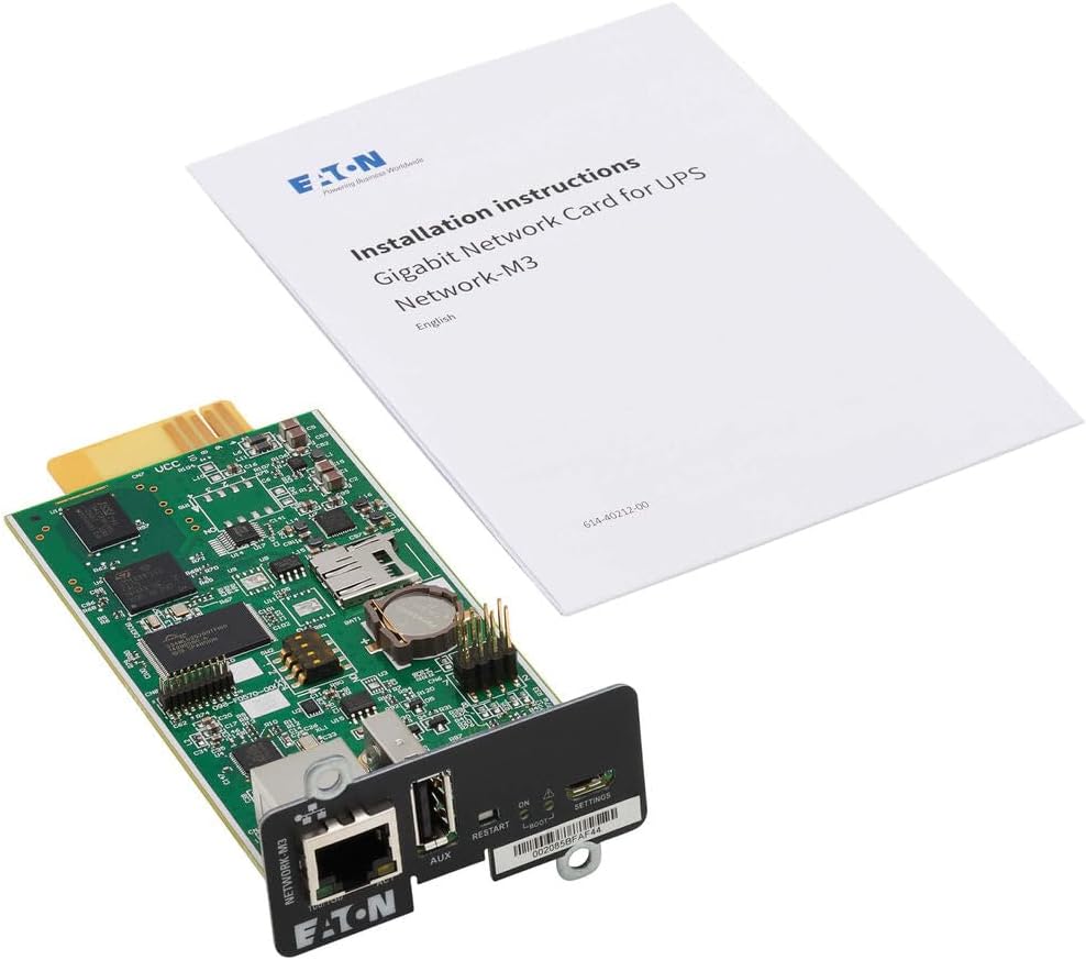 Eaton Cybersecure Gigabit Network-M3 Card for UPS and PDU, UL 2900-1 and IEC 62443-4-2 Certified Network Card