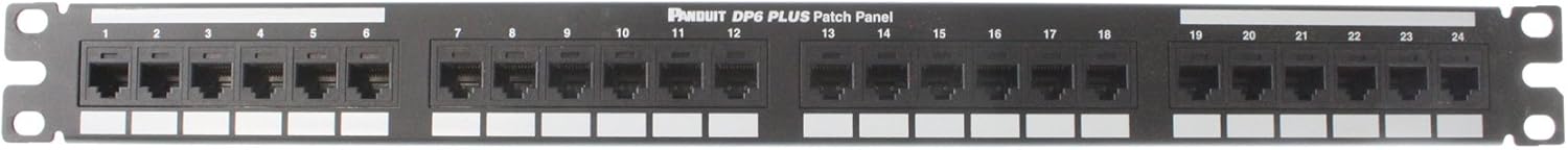 Panduit DP24688TGY Category-6 24-Port Flat Punchdown Patch Panel 1 RU Black