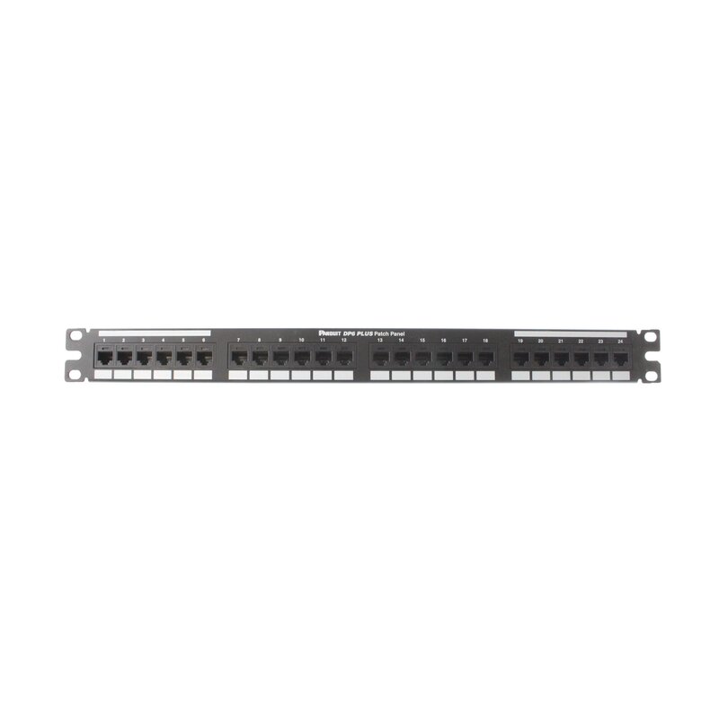 Panduit DP24688TGY Category-6 24-Port Flat Punchdown Patch Panel 1 RU Black