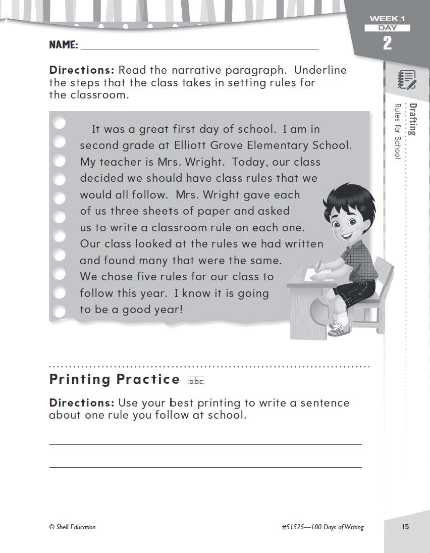 180 Days of Writing for Second Grade - An Easy-to-Use Second Grade Writing Workbook to Practice and Improve Writing Skills