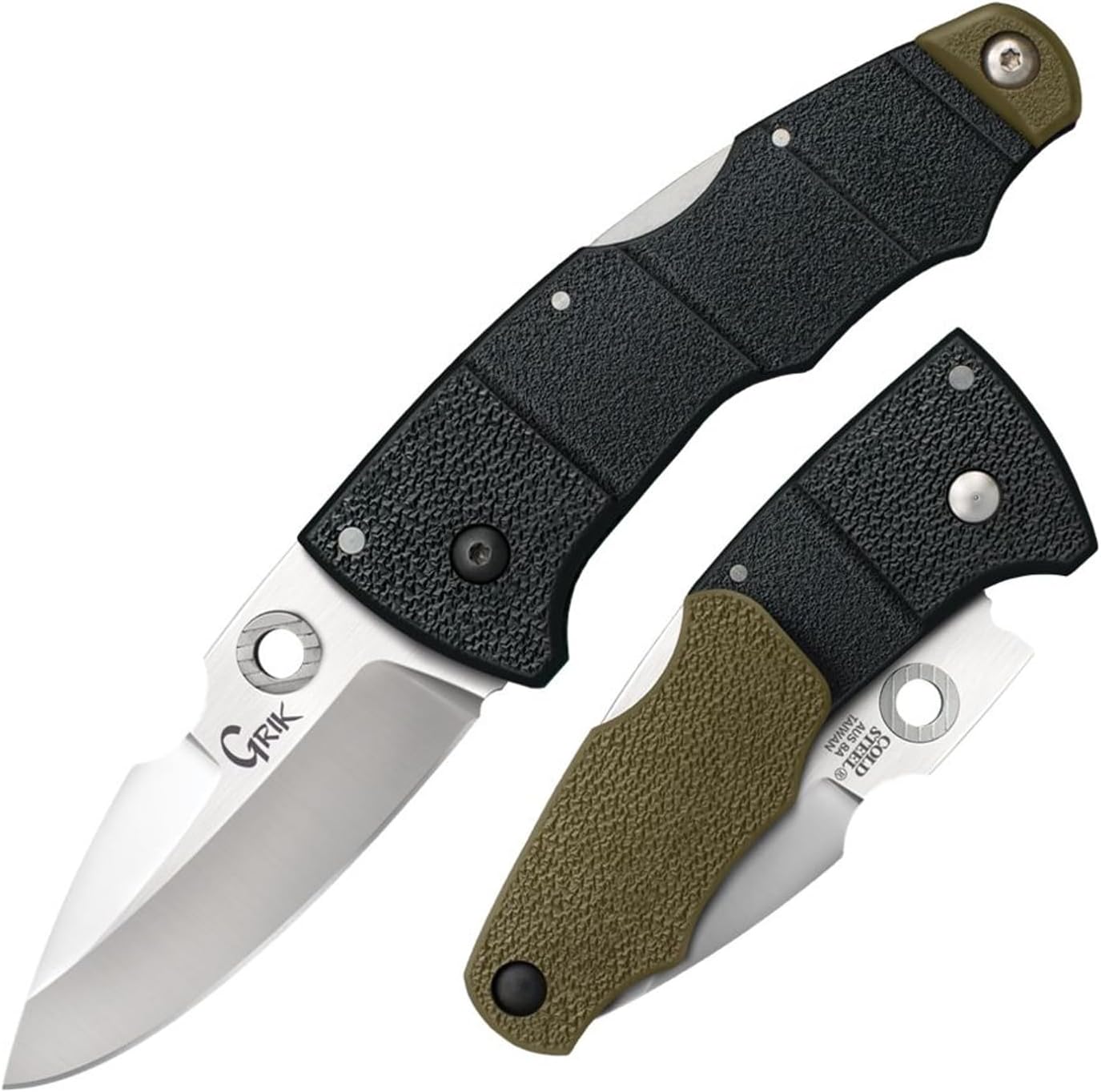 COLD STEEL Grik 3" AUS8A Spear Point Razor-Sharp Blade 3.875" GFN Handle Everyday Carry Versatile Pocket Folding Knife