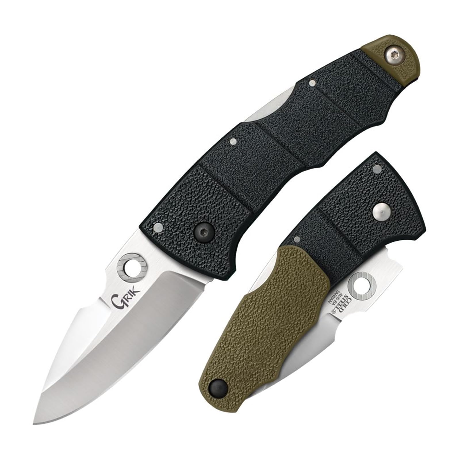 COLD STEEL Grik 3" AUS8A Spear Point Razor-Sharp Blade 3.875" GFN Handle Everyday Carry Versatile Pocket Folding Knife