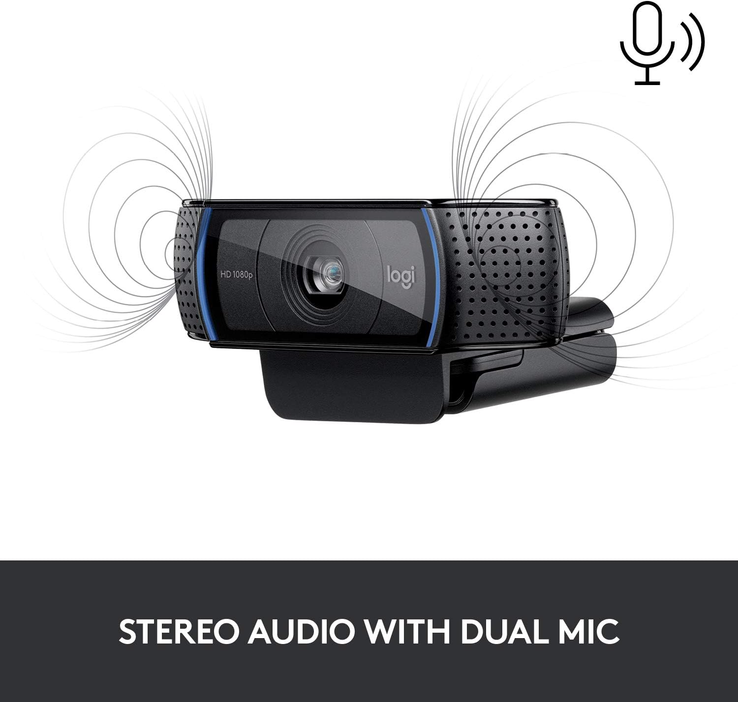 Logitech C920S HD Pro Webcam, Full HD 1080p/30fps Video Calling, Clear Stereo Audio, Light Correction, Privacy Shutter