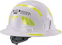 Ergodyne Skullerz 8961 Reflective Hard Hat Stickers, Safety Helmet Strips, Hard Hat Accessories Adhesive Sticker Decal Kit Yellow Pack of 2
