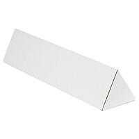 Aviditi Triangle Corrugated Cardboard Mailing Tubes, 3" x 18 1/4", White, Pack of 50, For Protecting, Shipping