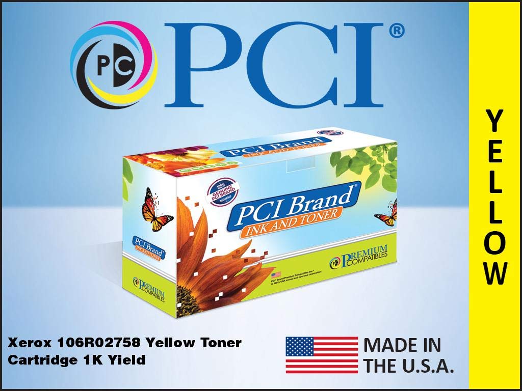 PCI Brand Compatible Toner Cartridge Replacement for Xerox 106R02758 Yellow Toner Cartridge 1K Yield