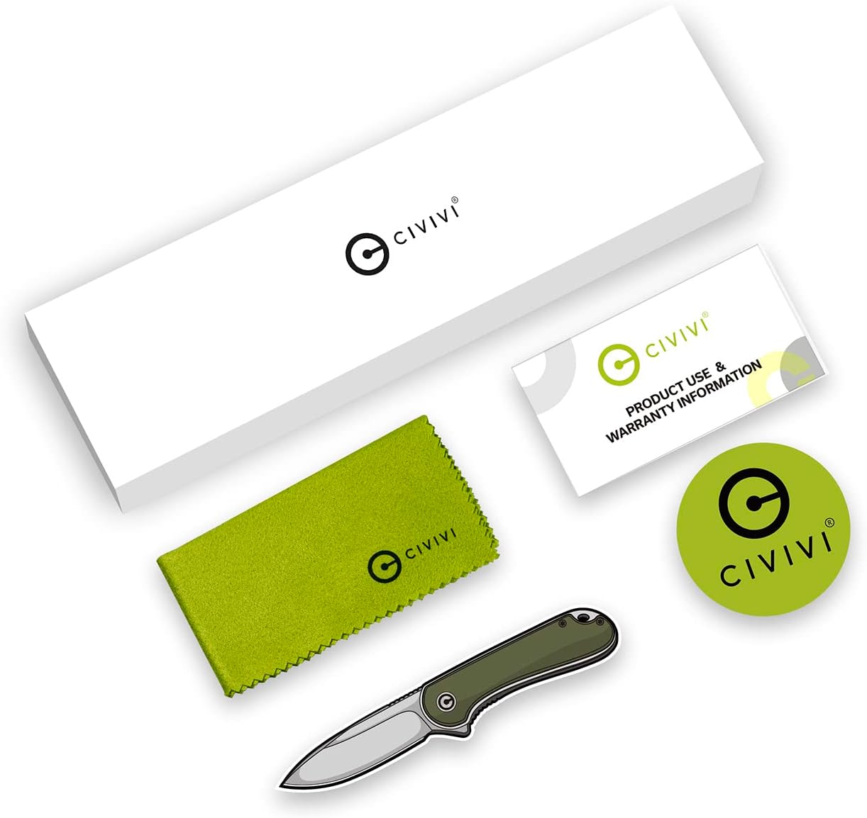 CIVIVI Tamashii Fixed Blade Knife, 4.07" D2 Blade Canvas Micarta Handle with A Kydex Sheath, T-clip