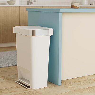 simplehuman Step Trash Can with LidShox, Steel Pedal & Liner Rim