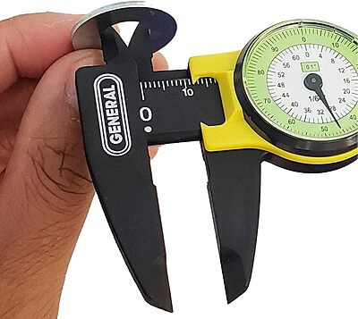 General Tools 142 Plastic Dial Caliper, 0-6" Range, .01" & 1/64" Standard