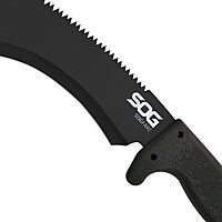 SOG Sogfari Kukri 13" Stainless Steel Survival Machete Knife | Saw on the Back of the Blade, Textured Handle, Nylon Sheath