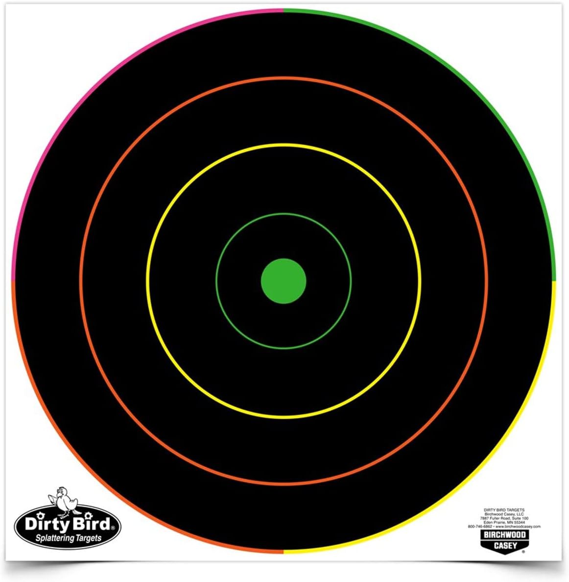 Birchwood Casey Dirty Bird Multicolor Bull's-Eye Targets 12-Inch