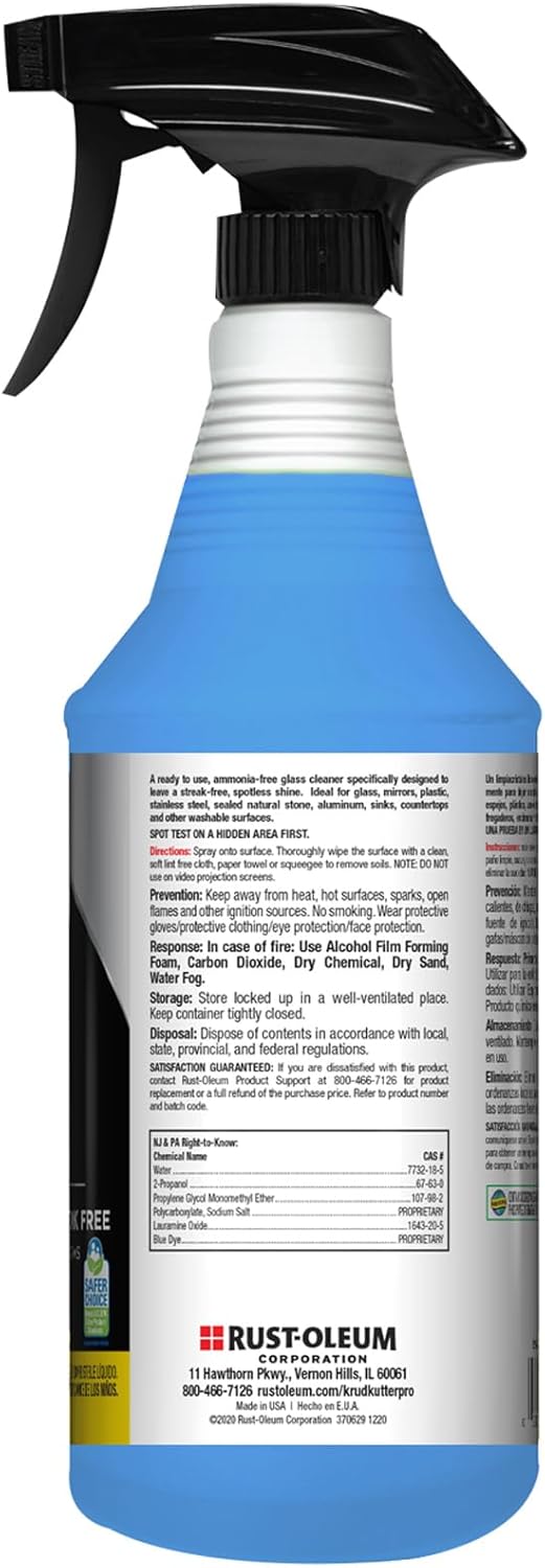 Krud Kutter Pro Glass Cleaner, 32 oz Spray Bottle (Pack of 6)