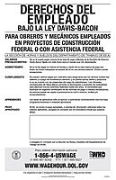 ComplyRight Federal Contractor Posters, Davis-Bacon Act, Spanish, 11in x 17in