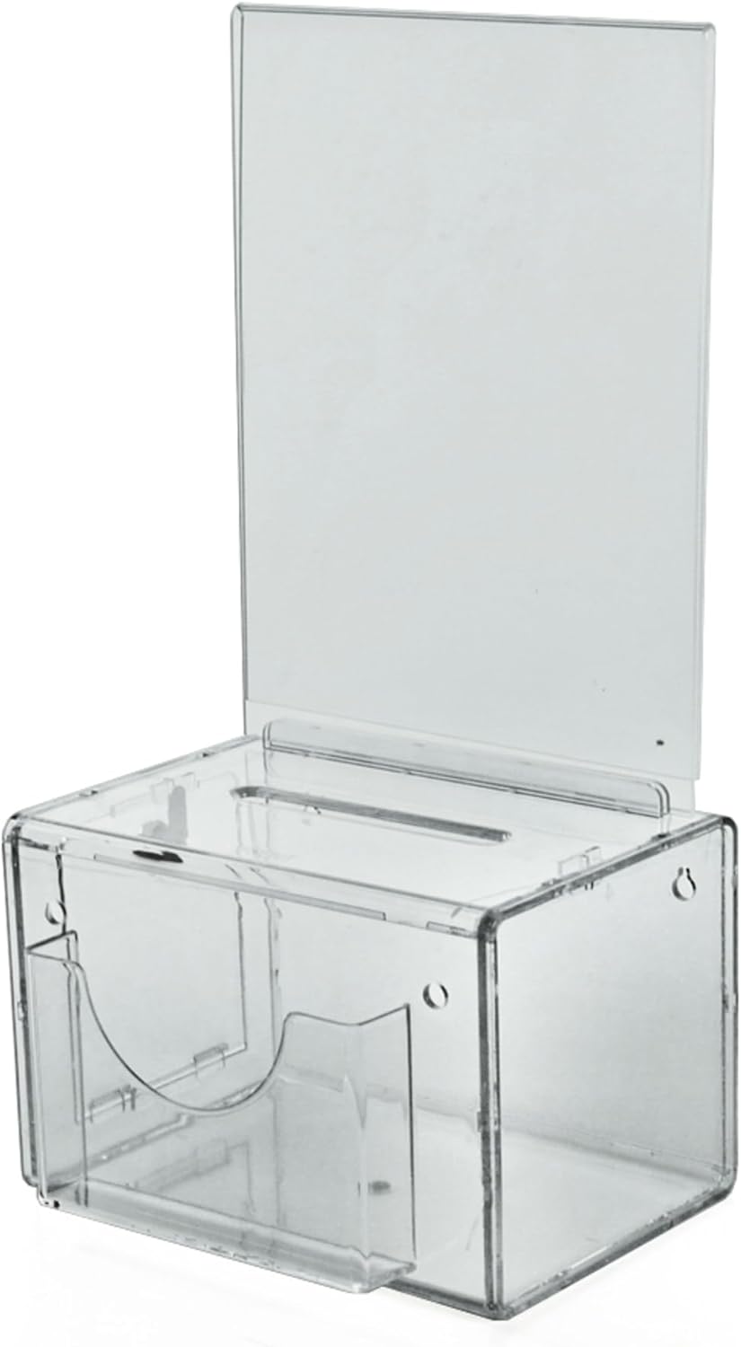 AZAR DISPLAYS Suggestion/Lottery Box with Lock and Sign Frame
