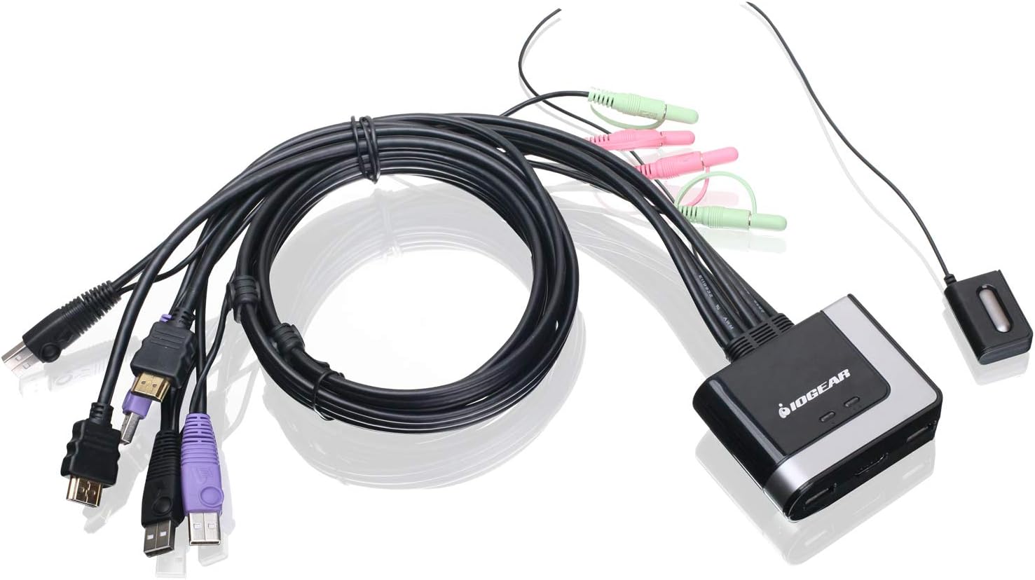 IOGEAR 2-Port USB Cable KVM Switch with Audio, Plug n Play