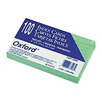 Oxford Ruled Color Index Cards, 3" x 5", Green, 100 Per Pack (7321 GRE)