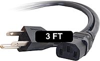 C2G Replacement AC Power Cord NEMA 5-15P to IEC C13 (18 AWG)