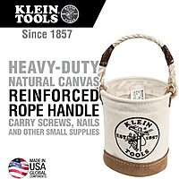 Klein Tools 5104MINI Mini Tool Bucket, All-Purpose Tool Bucket with Leather-Bottom
