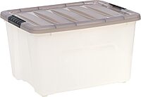 IRIS USA 40 Quart Stack & Pull Clear Storage Box, Gray, 5 Pack