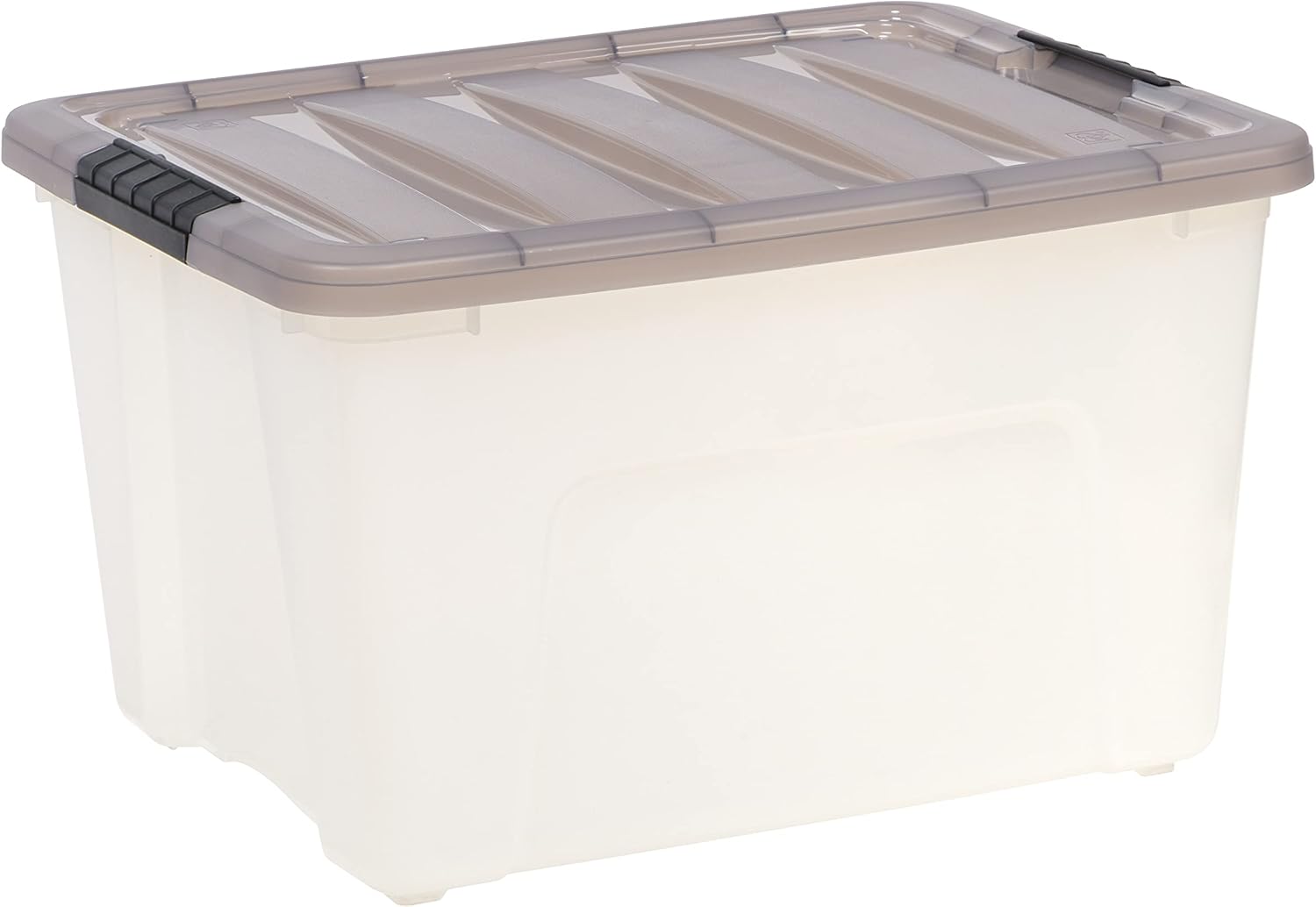 IRIS USA 40 Quart Stack & Pull Clear Storage Box, Gray, 5 Pack
