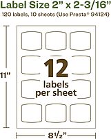 Avery EcoFriendly Matte White Recycled Arched Square Labels, 2" x 2-3/16", Print-to-The-Edge, Permanent Adhesive