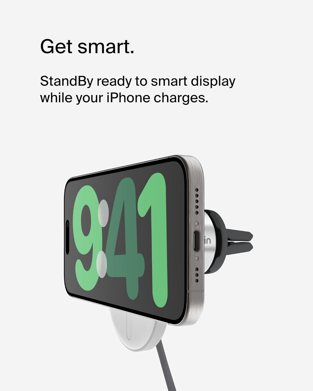 Belkin MagSafe-Compatible Wireless Car Charger with 15W Fast Charging, Powerful Magnetic Vent Holder for iPhone 16, 15, 14