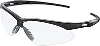 MCR Safety Glasses MP110 Clear Polycarbonate Lenses with UV Protection & Scratch Resistant Coating, Black Frame, 1 Pair