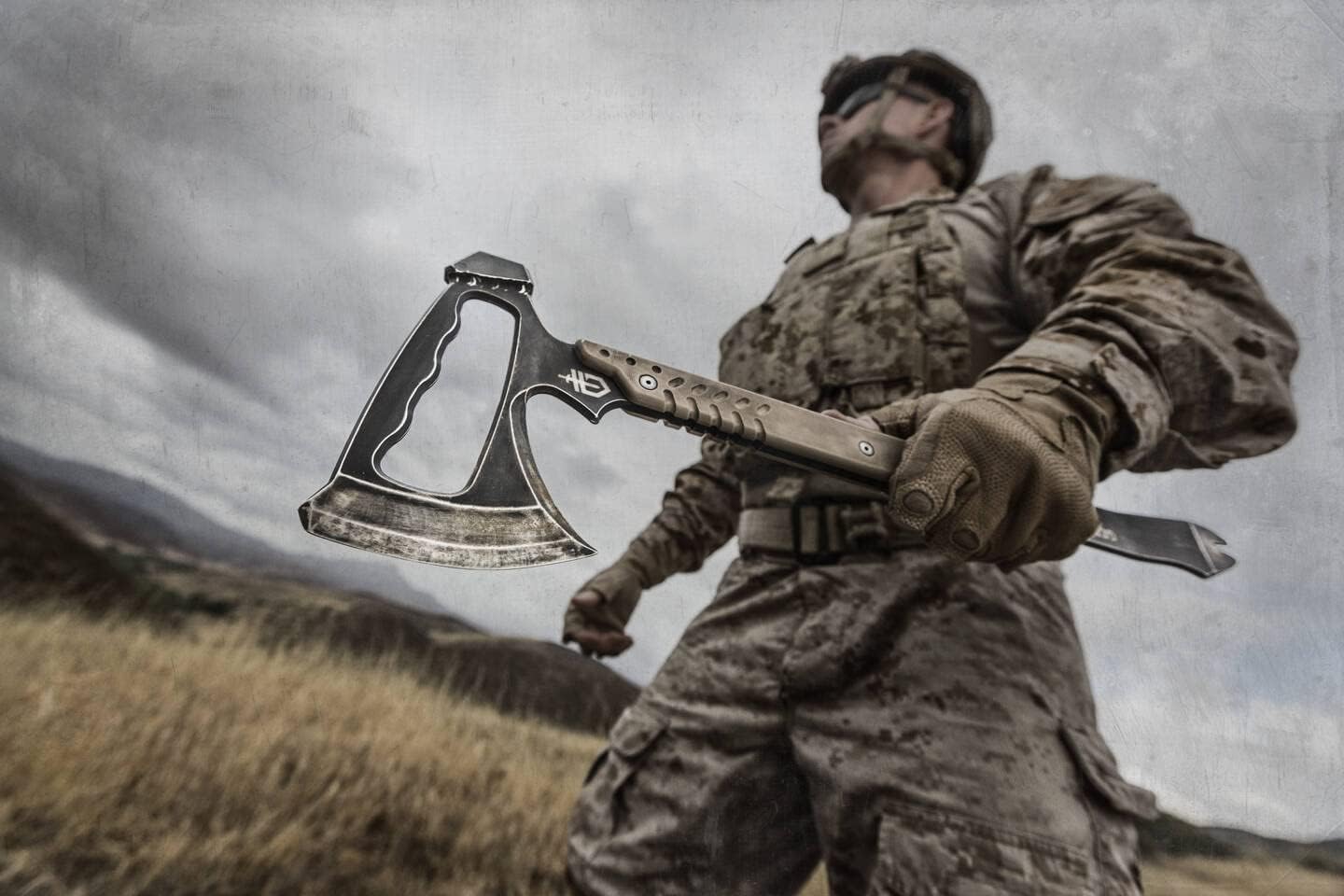 Gerber Gear Downrange Tactical Tomahawk Survival Multitool, Made in USA Camping Axe with Hammer Head and Steel Pry Bar