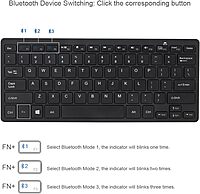 SlimTouch WKB-1100BB Bluetooth 3.0 Mini Keyboard with Scissor-Switch, Multimedia and Internet Hotkeys, 78-Key US Layout