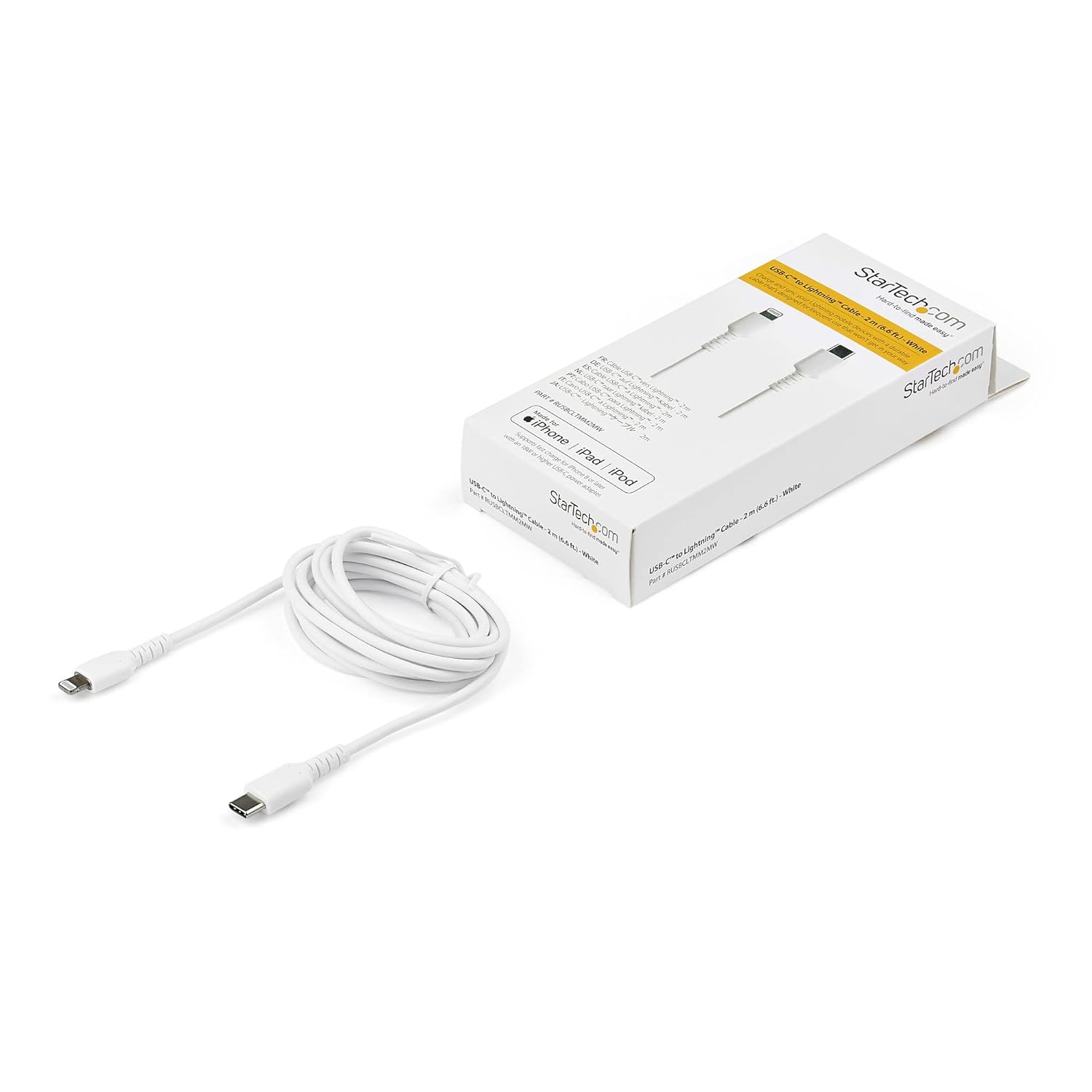 StarTech.com Durable USB-C to Lightning Cable (Apple MFi Certified)