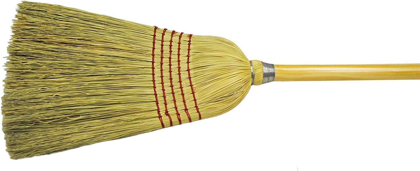 Weiler 70308 57" Length, 1-1/8" Handle Diameter, 5 Sews, Corn Fill, Janitor Upright Broom