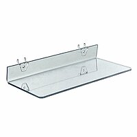Azar Displays 556095 Clear Acrylic Shelf for Pegboard or Slatwall (4 Pack)
