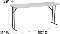 Flash Furniture Kathryn 5-Foot Granite White Plastic Folding Training Table & Elon 2.85-Foot Square Granite White Plastic