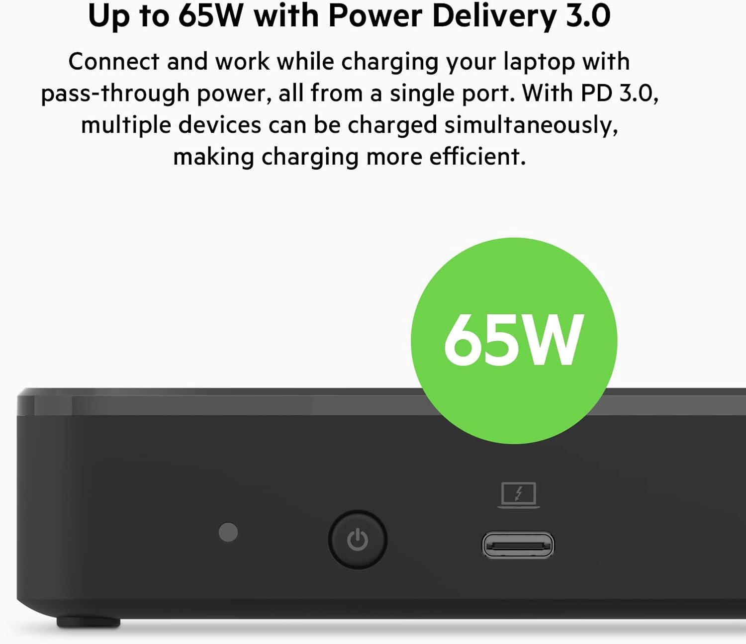 Belkin USB C Docking Station 65W, Type C Hub - Supports Multiple Displays with HDMI 2.0, DisplayPort, USB C Ports