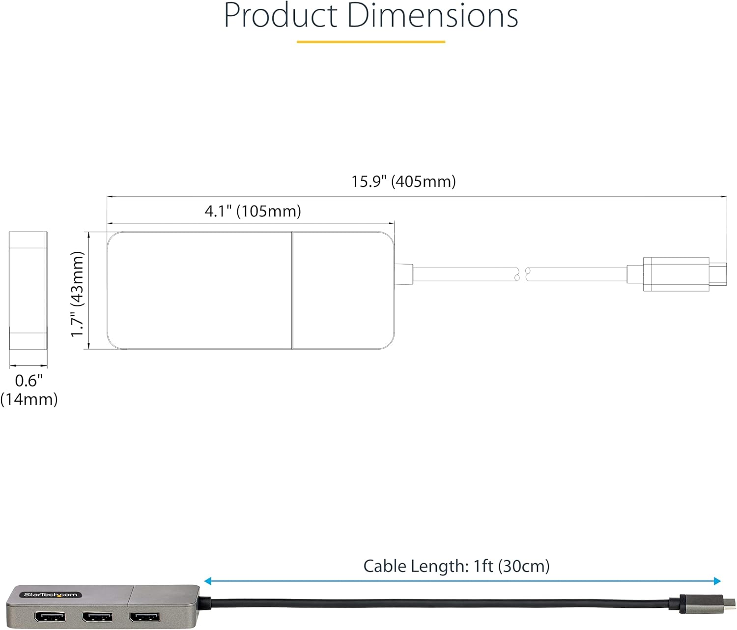 StarTech.com USB-C Multi-Monitor DisplayPort 1.4 MST Hub