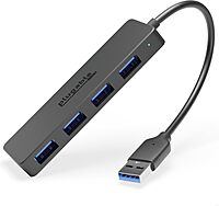 Plugable 4 Port USB Hub 3.0, USB Splitter for Laptop, Compatible with Windows, Surface Pro, PC, Chromebook, Linux, Android, Charging Not Supported