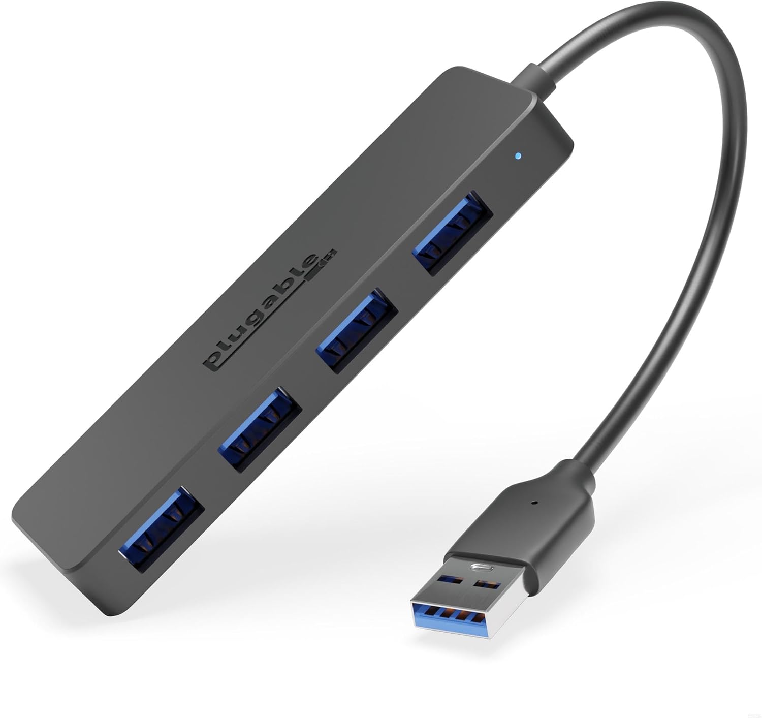 Plugable 4 Port USB Hub 3.0, USB Splitter for Laptop, Compatible with Windows, Surface Pro, PC, Chromebook, Linux, Android