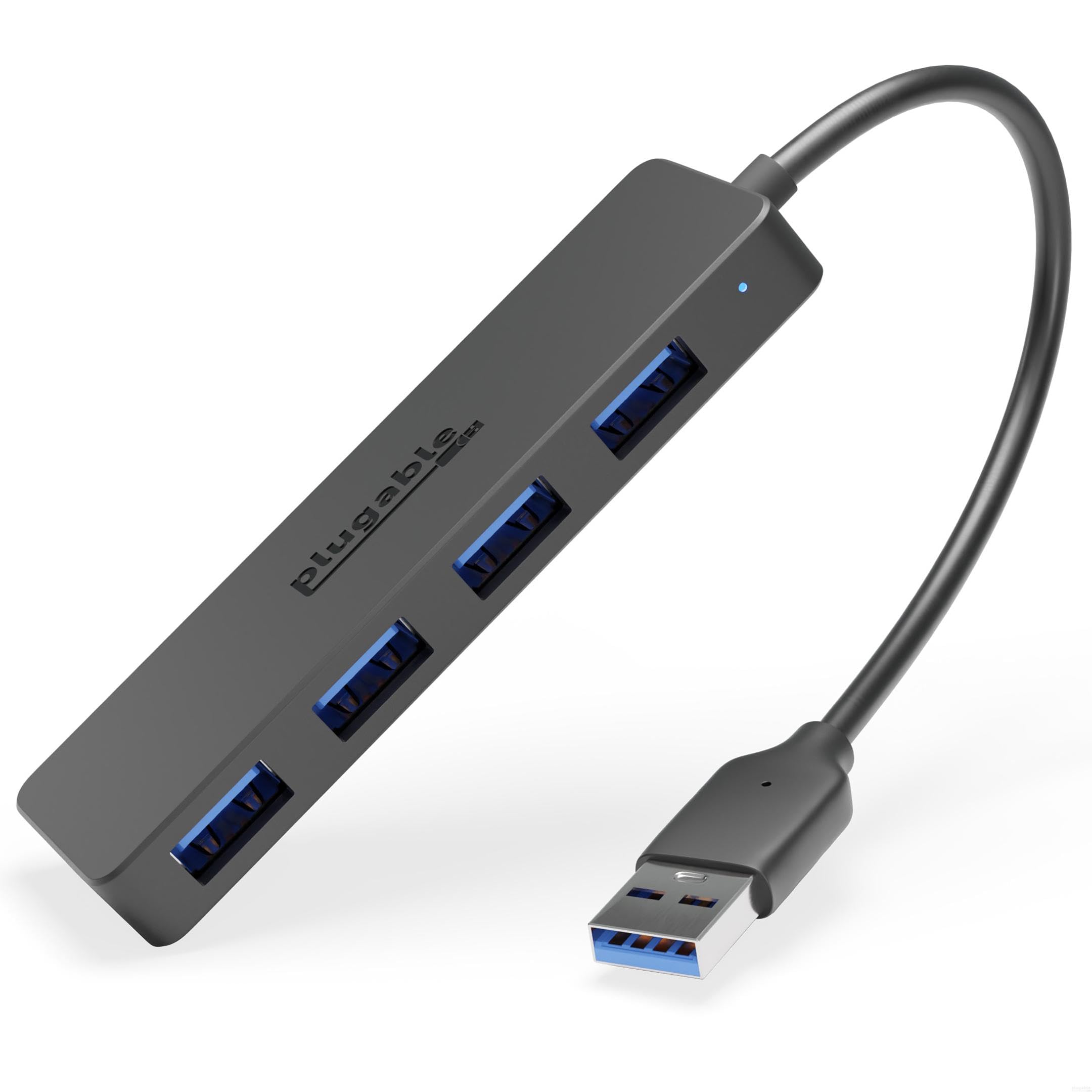 Plugable 4 Port USB Hub 3.0, USB Splitter for Laptop, Compatible with Windows, Surface Pro, PC, Chromebook, Linux, Android