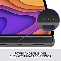 Logitech Folio Touch iPad Keyboard Case with Trackpad and Smart Connector for iPad Air 11-inch (M2 & M3), iPad Air (4th & 5th gen) – Graphite Graphite 4th & 5th gen TABLET KEYBOARD