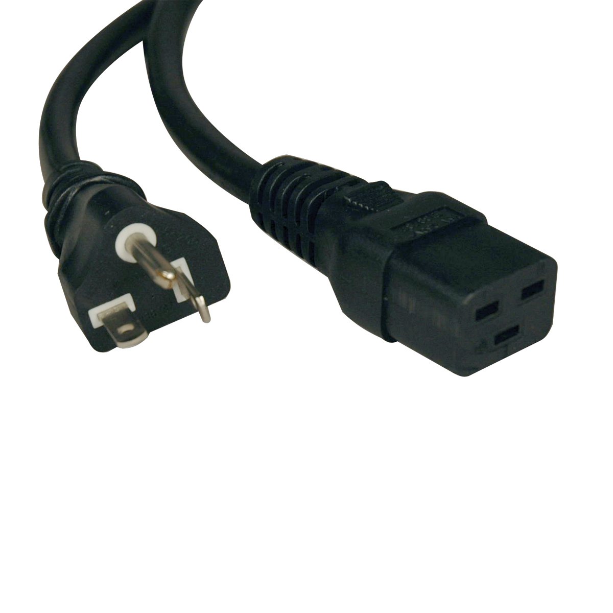 Tripp Lite Heavy Duty Power Cord, 20A, 12AWG (IEC-320-C19 to NEMA 5-20P) 10-ft.(P049-010) , Black