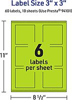 AVERY Printable Square Labels with Sure Feed Technology, Print-to-The-Edge, Laser/Inkjet Compatible