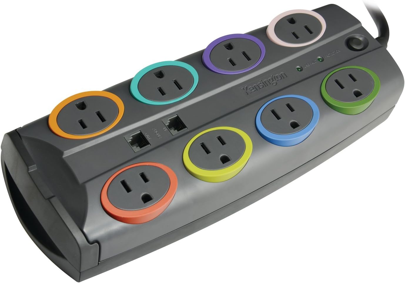 KENSINGTON SmartSockets Surge Protector, 8-Foot Cord