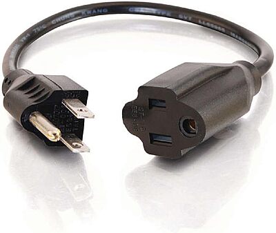 C2G Outlet Saver Power Extension Cord - 18 AWG NEMA 5-15P to 5-15R